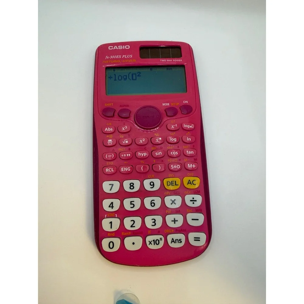 Casio fx-300ES Plus Pink Scientific Calculator Solar Back To School Math algebra